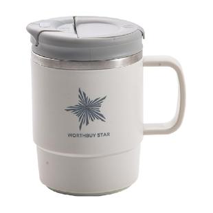 沃德百惠泡茶杯带茶漏办公室高颜值咖啡杯双层防摔喝水杯吸管杯子