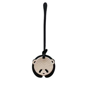 可爱大熊猫包包挂件牛皮卡通功夫熊猫汽车钥匙扣绳国潮后视镜吊饰