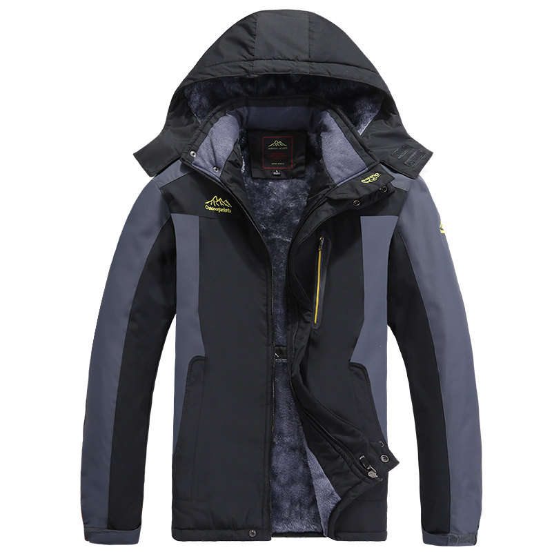 爸爸冬装外套男中老年保暖棉服中年加厚加绒工装棉衣秋冬款冲锋衣