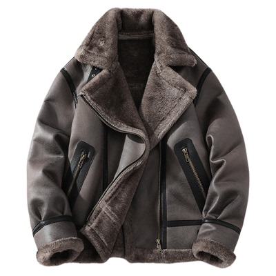 皮毛一体男士冬季大码夹克