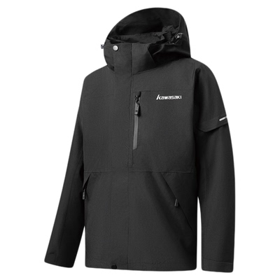 Kawasaki川崎美式纯色冲锋衣夹克