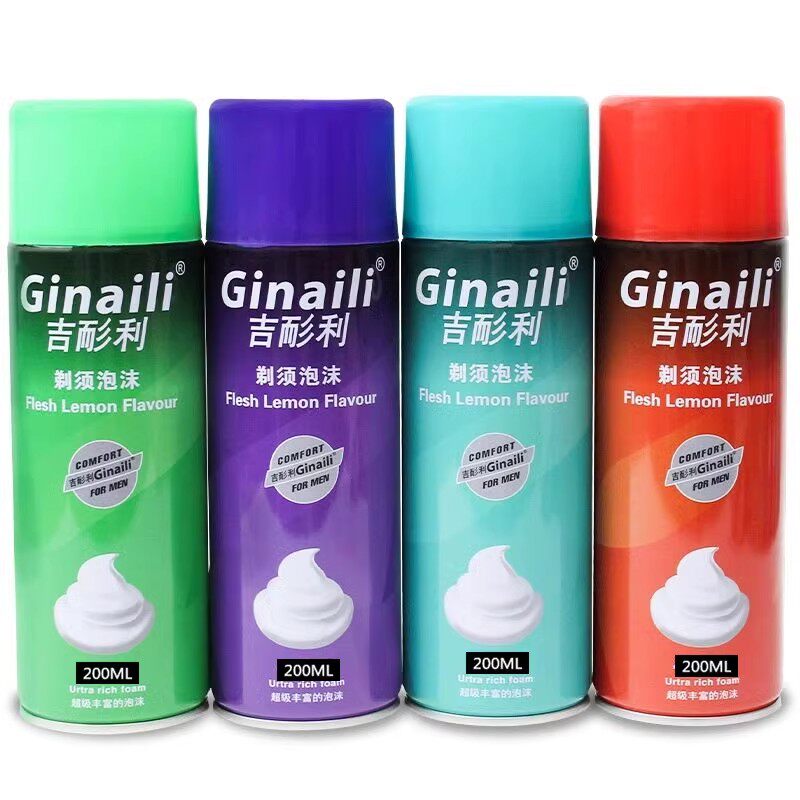 Ginaili/正品剃须刀泡沫男士柠檬香型刮胡剃须剃须啫喱膏大瓶原装