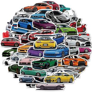 100张JDM汽车文化头文字D个性动漫涂鸦手账贴纸手机装饰防水贴画