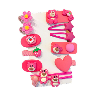 12件套卡通甜美糖果色BB发夹