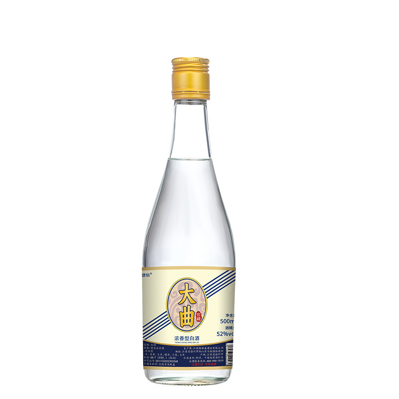 曲酒瓶装白酒纯粮食酒高度52度高粱酒纯粮食大曲酒正品官方旗舰店