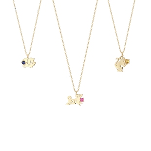 阿吉豆AJIDOU非遗剪纸艺术联名十二生肖系列项链925银女款礼物