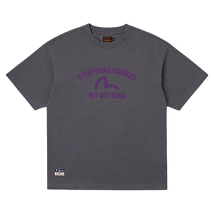 EVISU福神 男士口号印花短袖T恤2ESHTM5TS7065RXCT