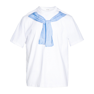 LEONSENSE力上司 绑带印花T恤夏日凉感精仿棉宽松圆领短袖男女款