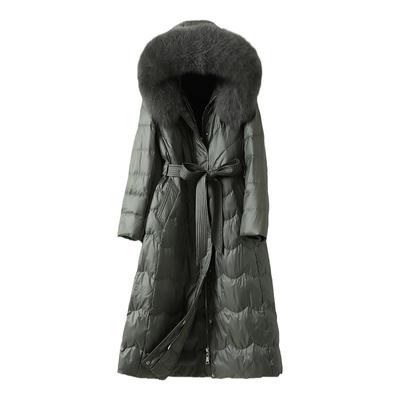 气质羽绒服女中长款连帽狐狸毛领