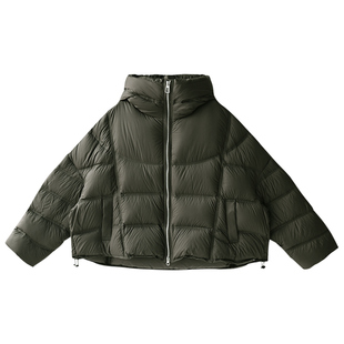 包邮特●Y20526 韩版休闲廓形白鸭绒宽松加厚连帽短款羽绒服女冬