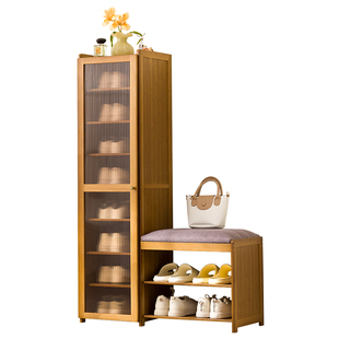 鞋柜门口家用换鞋凳鞋架可坐鞋柜坐凳一体入户门极窄可收纳穿鞋凳