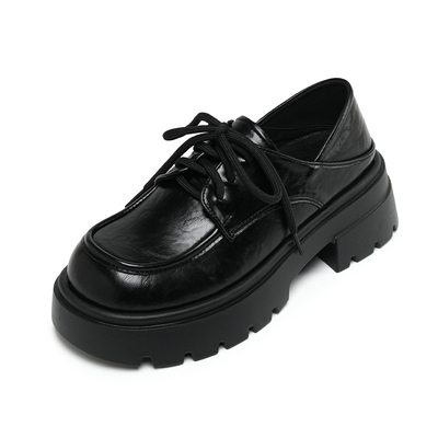 【现货秒发】厚底乐福小皮鞋女