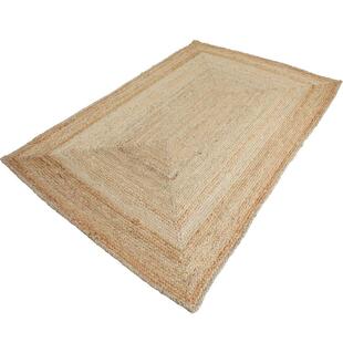 久忆天然环保黄麻手工编织北欧简约客厅茶几方形书房茶室黄麻地毯