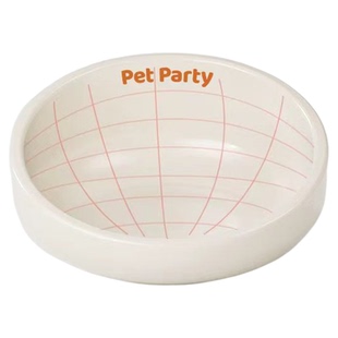 petparty宠物派对斜口碗幼猫幼狗防推粮陶瓷宠物碗釉下彩大口径