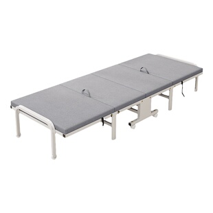 折叠床单人办公午休解压午睡休闲床木板海绵科技布麻面陪护床便携
