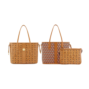 【自营】MCM-Liz Visetos大号女士老花双面中号子母购物袋托特包