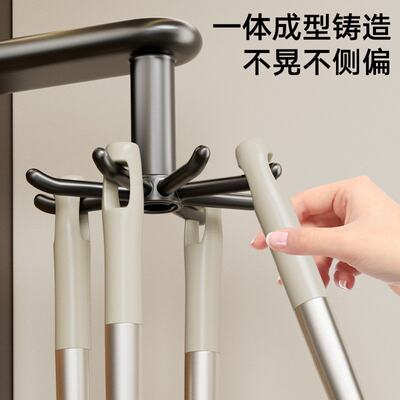 吸盘厨房置物架旋转挂钩壁挂式架子厨具收纳打孔架勺子铲子免锅铲