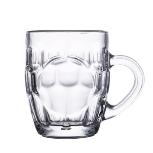 玻璃杯待客水杯客厅家用套装扎啤杯子带把啤酒杯耐高温茶杯六只装