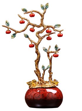 送礼佳品！中式珐琅彩招财摆件！