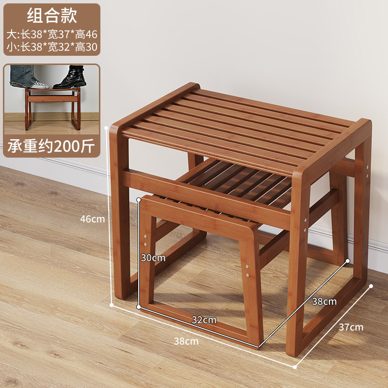 凳子可叠放家用加厚椅子儿童马桶方凳矮凳实木饭桌板凳客厅洗脚i.