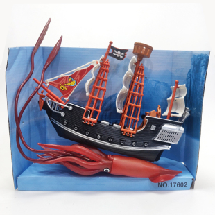 大王乌贼加勒比海盗抹香鲸海盗船酸浆章鱼鱿鱼海洋玩具鲸鲨潜水员