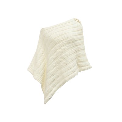 4muggle白色棒针针织斗篷上衣女