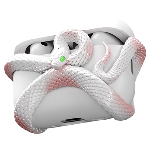 XKSU原创蛇系列耳机壳airpods4代保护壳苹果耳机airpodspro3保护套蓝牙耳机配件全包高级白蛇耳机套抖音同款