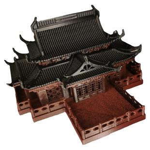 钰书房盆景鱼缸造景配件大雄宝殿吸水石微景观假山上的小摆件模型