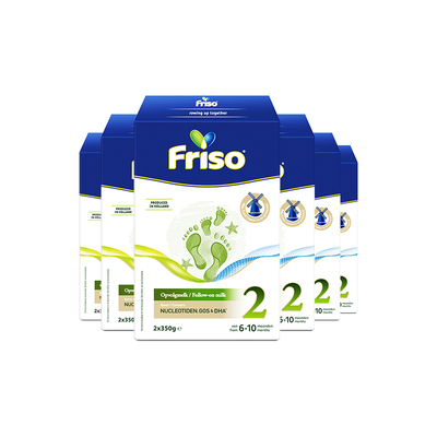 Friso/美素佳儿 进口荷兰版荷兰盒5倍DHA幼儿配方奶粉2段700g*6盒
