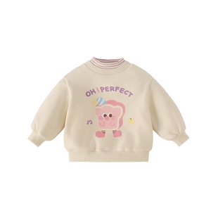 儿童卫衣秋冬1女童高领打底衫加绒男小童薄绒衣服3三岁女宝宝冬装