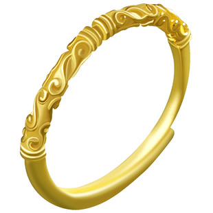 宫里上新足银戒指纯银999正品银戒指女新中式旺财生日礼物女生