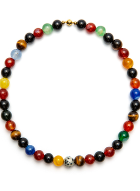 VOGUEWANG天然玉石彩色串珠项链