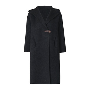 乔万尼绵羊毛中连帽双面呢大衣女2025冬季高级感毛呢外套ED4A781