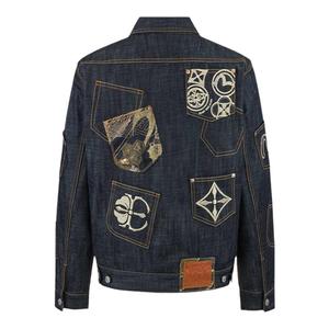 EVISU 2025年秋季 男士织锦贴布时尚潮流运动牛仔短款外套