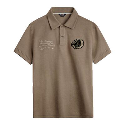 马登工装印第安重磅刺绣polo衫