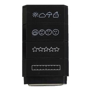 日本Shachihata旗牌浸透式迷你叠叠乐滚轮印章功能标题天气心情