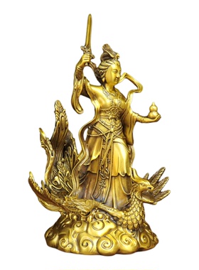 铜九天玄女娘娘家用佛堂供奉神像