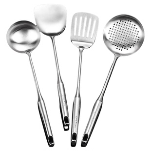 苏美冠加厚不锈钢锅铲勺家用漏勺舀汤盛汤勺子厨师炒勺炒菜铲子