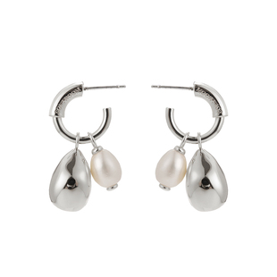 SOFTROOM天然珍珠海滴素圈耳环多戴法韩系极简配饰小众原创设计