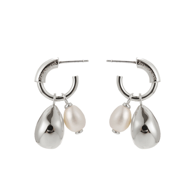 杨紫同款可拆卸海滴珍珠素圈耳环