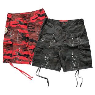Hellstar Studios Capsule 11Camo Cargo Shorts迷彩烫钻工装短裤