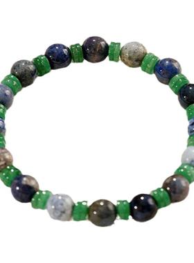 A青花瓷天然蓝钱石手串