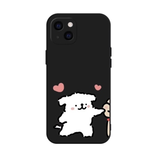 线条小狗情侣iPhone16手机壳适用苹果15promax硅胶小米13华为pura70新款vivo18荣耀x50男女一加12防摔14plus