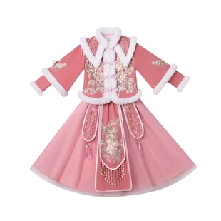 汉服女童冬装加厚中国风2025新款儿童唐装过年拜年服冬款新年衣服