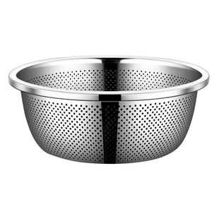 304食品级不锈钢漏盆洗菜盆家用淘米筛沥水盆厨房菜盆滤沥水篮盆