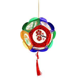 中秋节儿童手工diy灯笼制作材料包镭射灯笼发光手提自制花灯宫灯