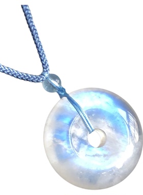 天然月光石平安扣毛衣链