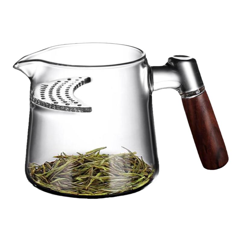 加厚高档月牙带茶漏过滤网一体玻璃茶壶泡绿茶器分茶杯公道杯茶具