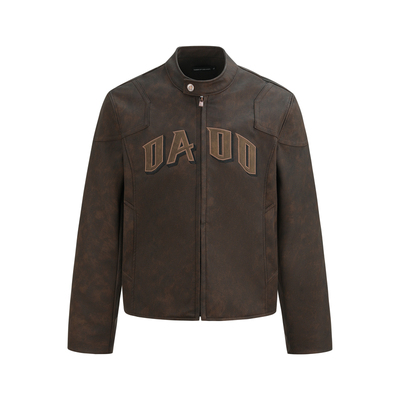 OaOO短宽机车服皮衣拉链复古潮流休闲工装外套夹克秋冬男