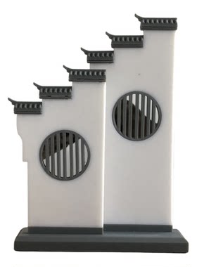 2026马年古风马头墙树脂摆件